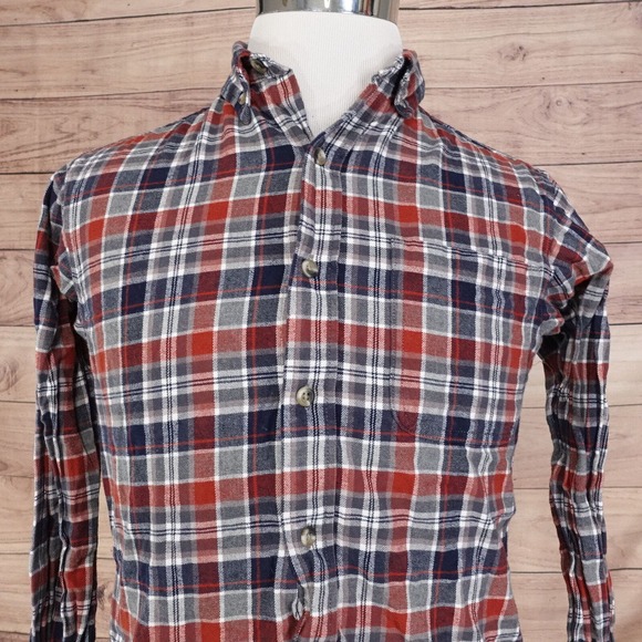 RED HEAD BRAND CO LONG SLEEVE PLAID FLANNEL BUTTON DOWN SHIRT MENS SZ S SMALL - Picture 1 of 7